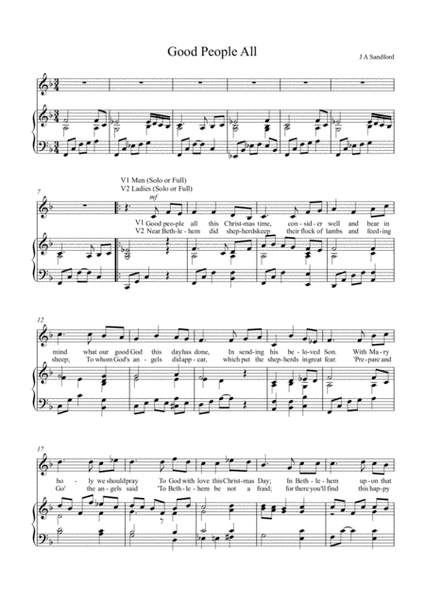 The Wexford Carol - SATB with piano accompaniment