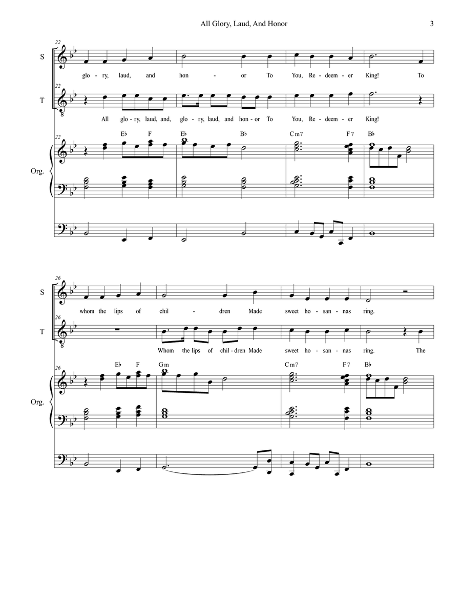 All Glory, Laud, And Honor (with 