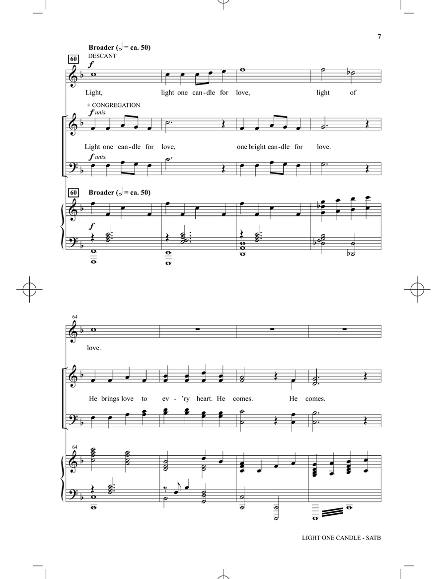 Light One Candle 4-Part scores gallery preview page 5