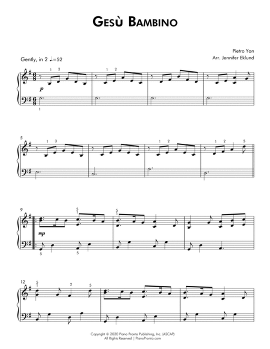 Gesu Bambino (Early Intermediate Piano Solo) image number null
