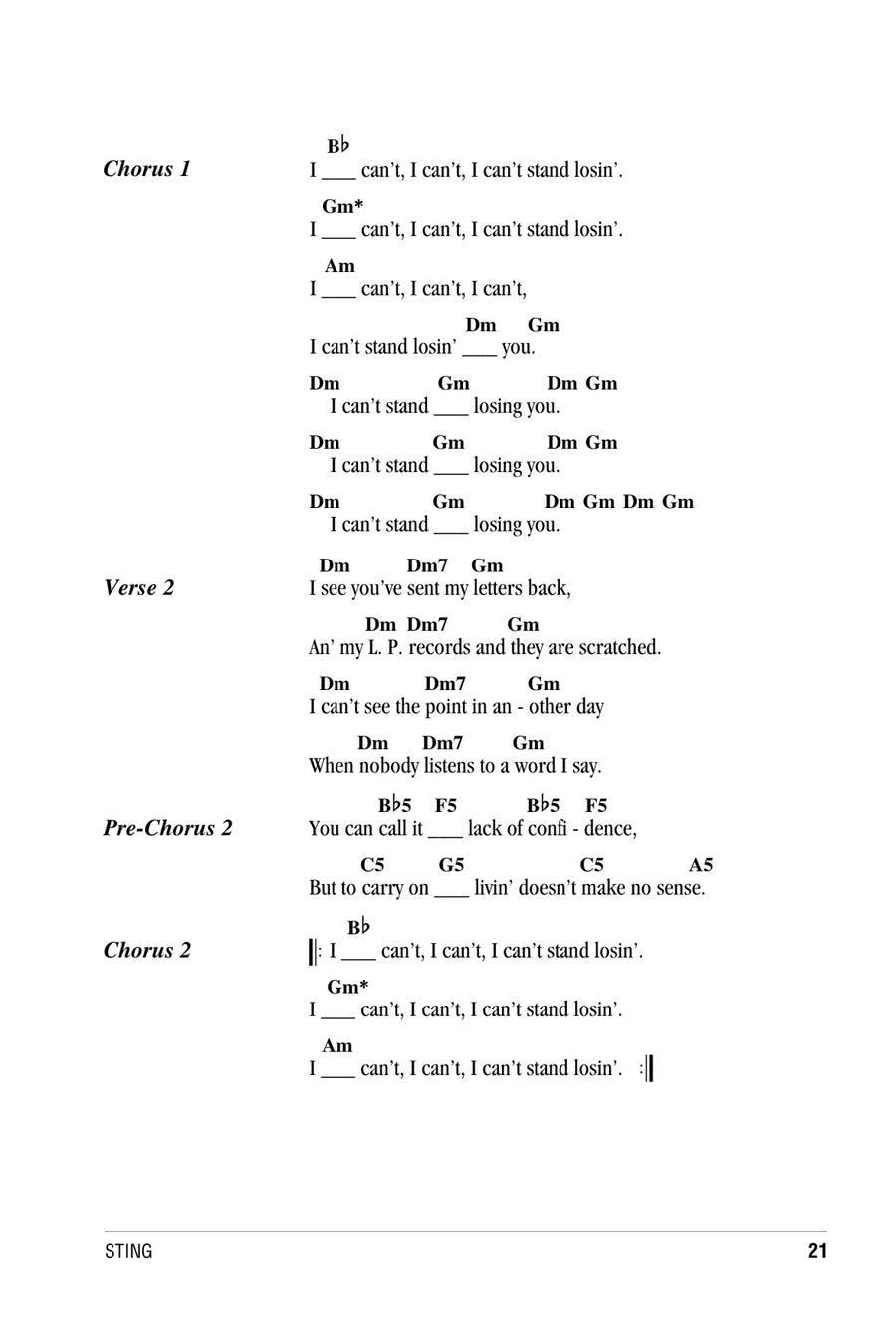 Can't Stand Losing You Acoustic Guitar scores gallery preview page 2