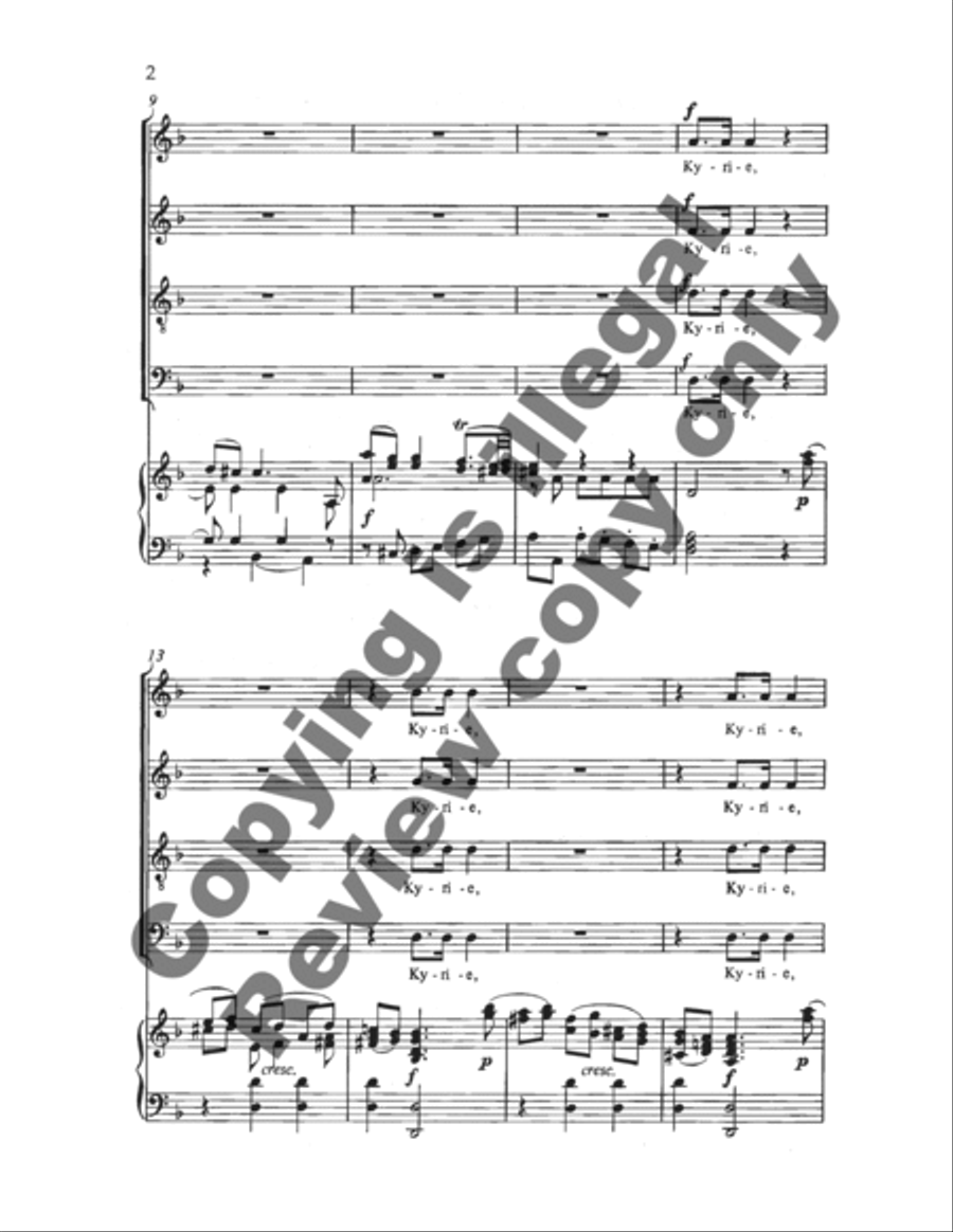 Kyrie, K.341 4-Part scores gallery preview page 9