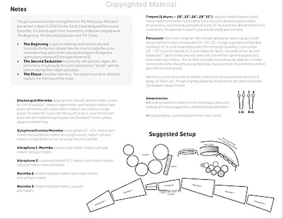 Miraculous Mandarin, The Miraculous Mandarin, The Percussion Ensemble scores gallery preview page 3