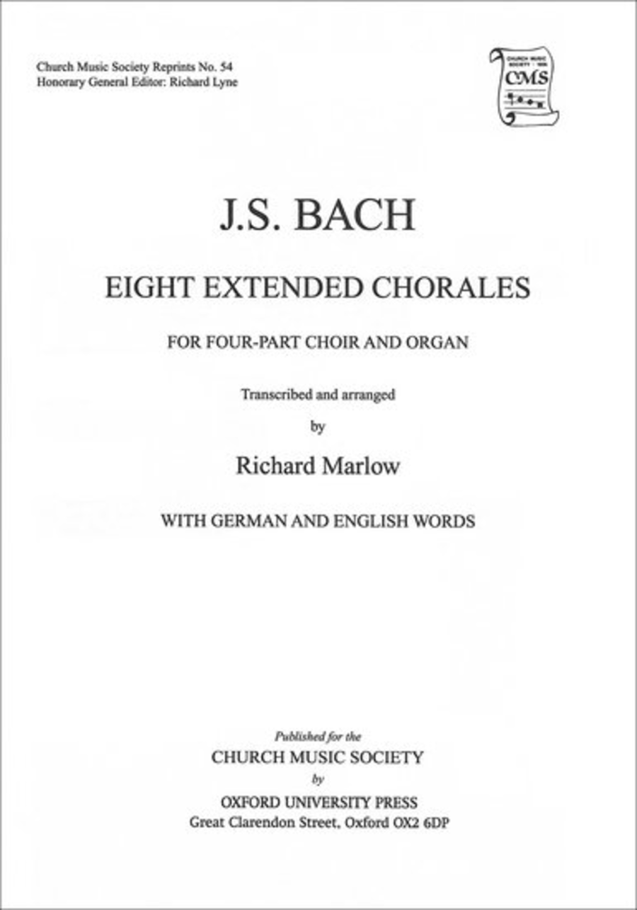 Eight Extended Bach Chorales for four-part choir and organ 4-Part scores gallery preview page 1
