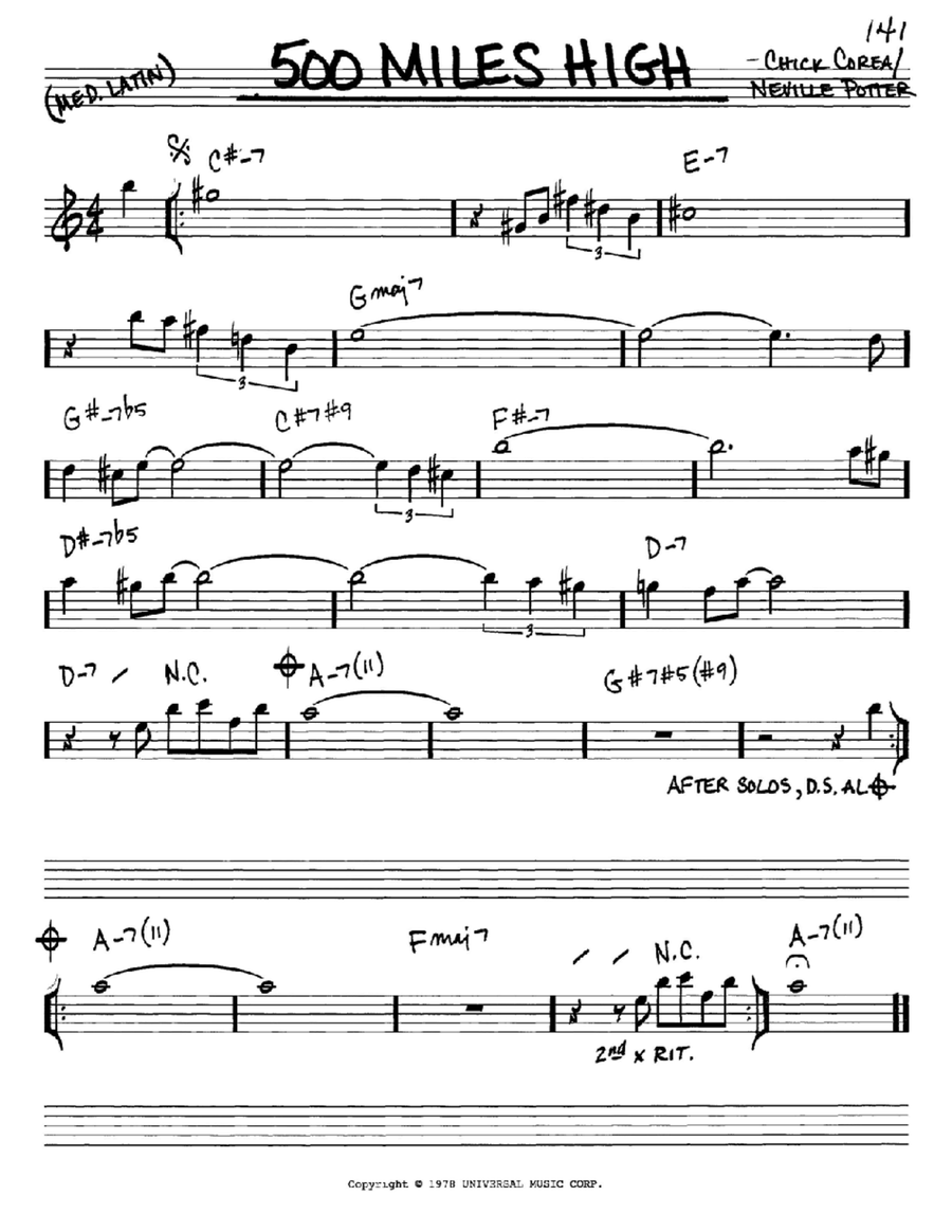 500 Miles High Piano scores gallery preview page 1