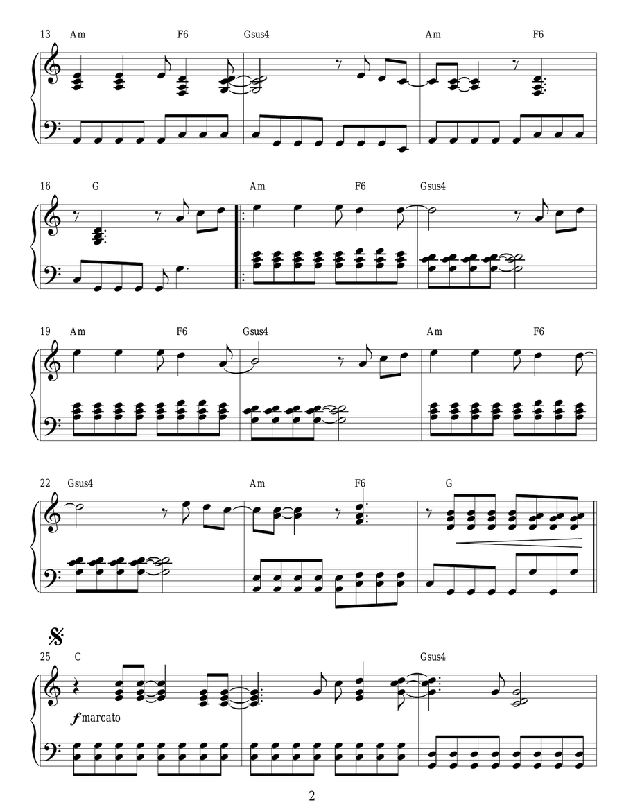 Run Piano Solo scores gallery preview page 2