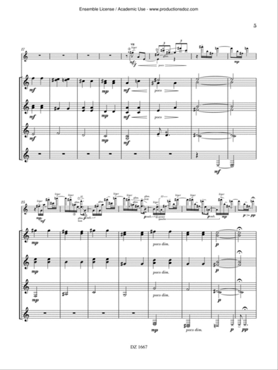 Thème, variations et carillon (version concertante) Guitar Ensemble scores gallery preview page 5