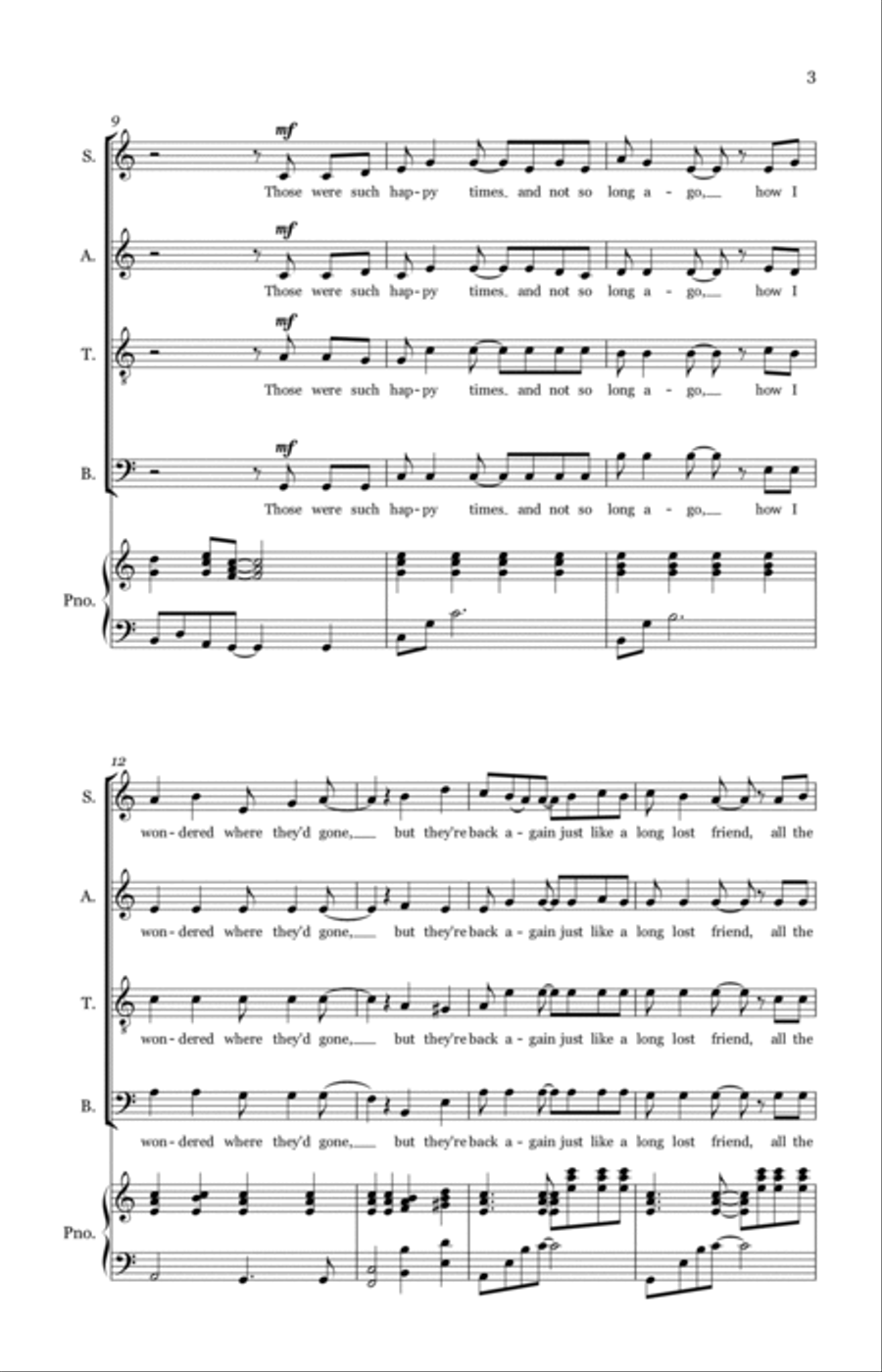 Yesterday Once More Yesterday Once More 4-Part scores gallery preview page 3