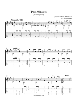Book cover for Two Minuets (for easy guitar)