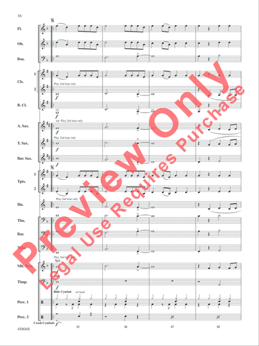 Just Like Fire Concert Band scores gallery preview page 16