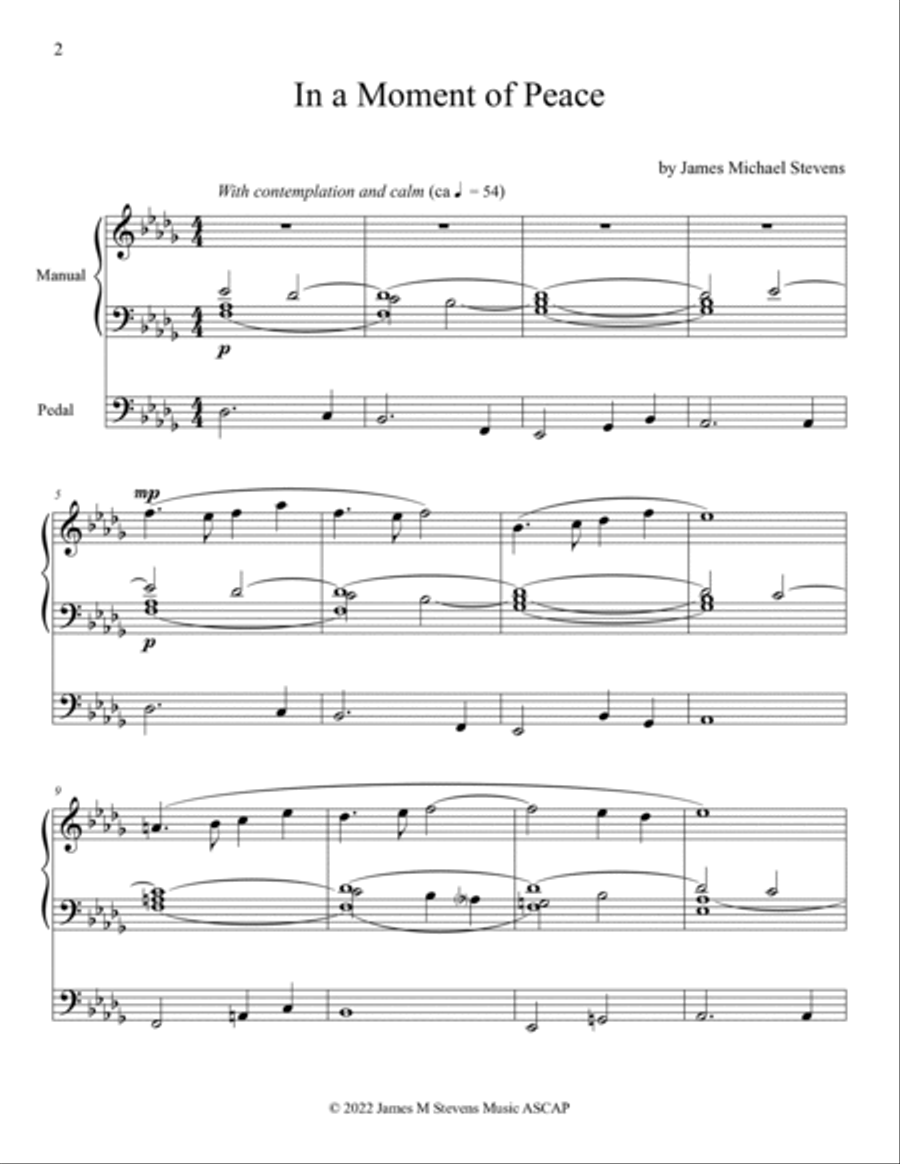In a Moment of Peace - Organ Solo Organ Solo scores gallery preview page 2