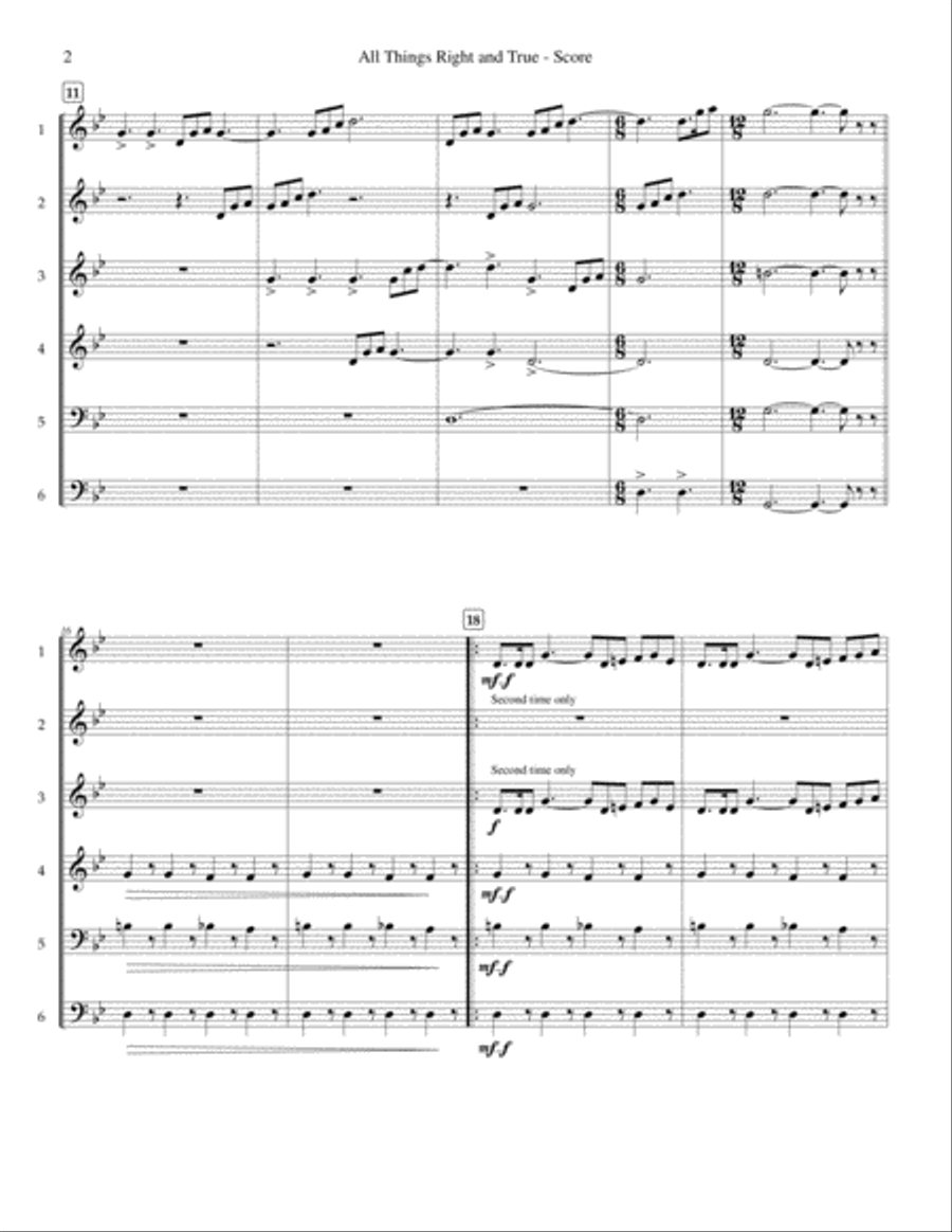 All Things Right and True Horn scores gallery preview page 3