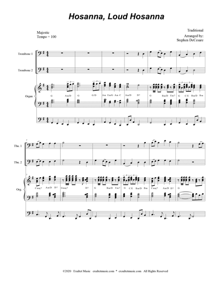 Hosanna, Loud Hosanna (Trombone Duet - Organ accompaniment) image number null