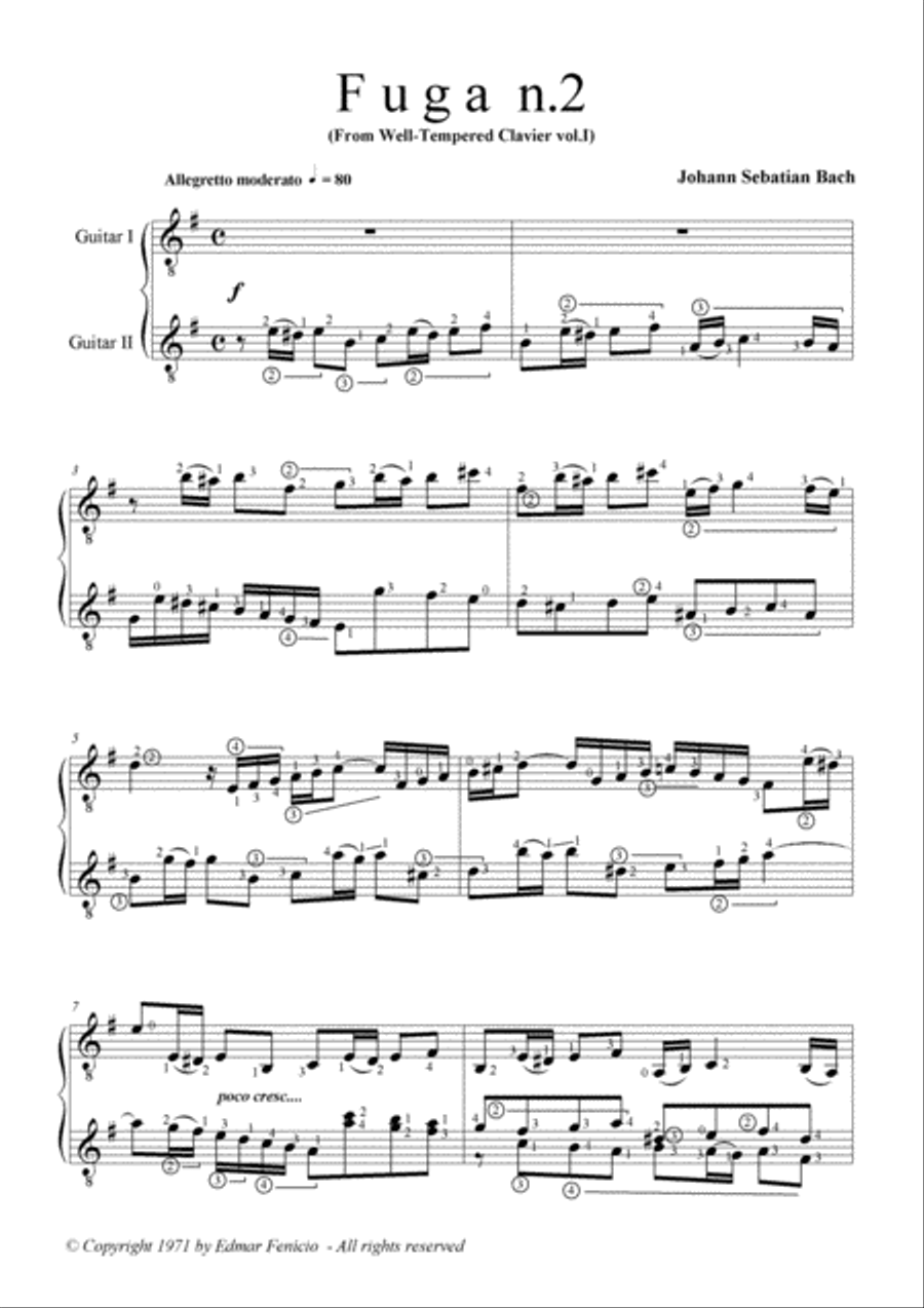 Fuga n.2 Fuga n.2 Classical Guitar scores gallery preview page 2