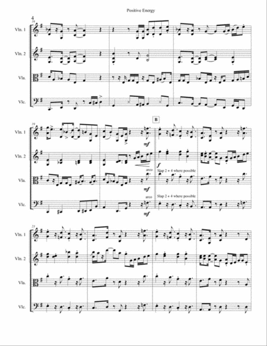 Positive Energy - String Quartet String Quartet scores gallery preview page 5