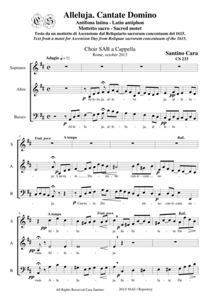 Alleluia. Cantate Domino - Sacred Motet for SAB a cappella
