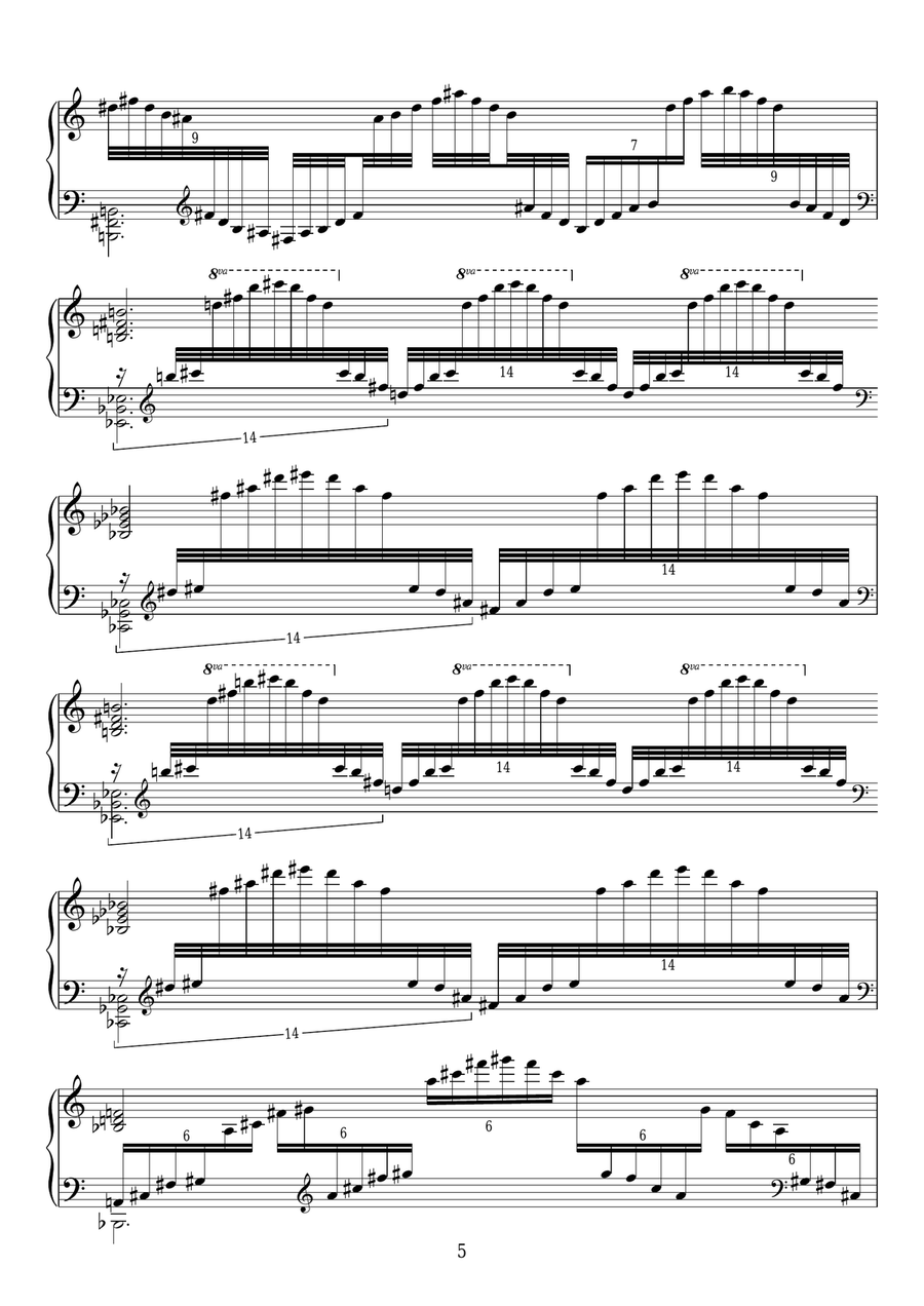The Planets, Op. 32 - Neptune, The Mystic Piano Solo scores gallery preview page 5