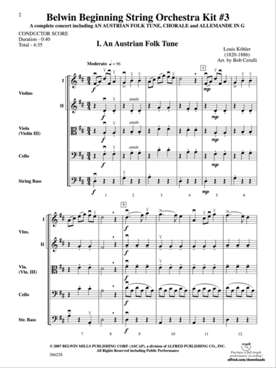 Belwin Beginning String Orchestra Kit #3 String Orchestra scores gallery preview page 2