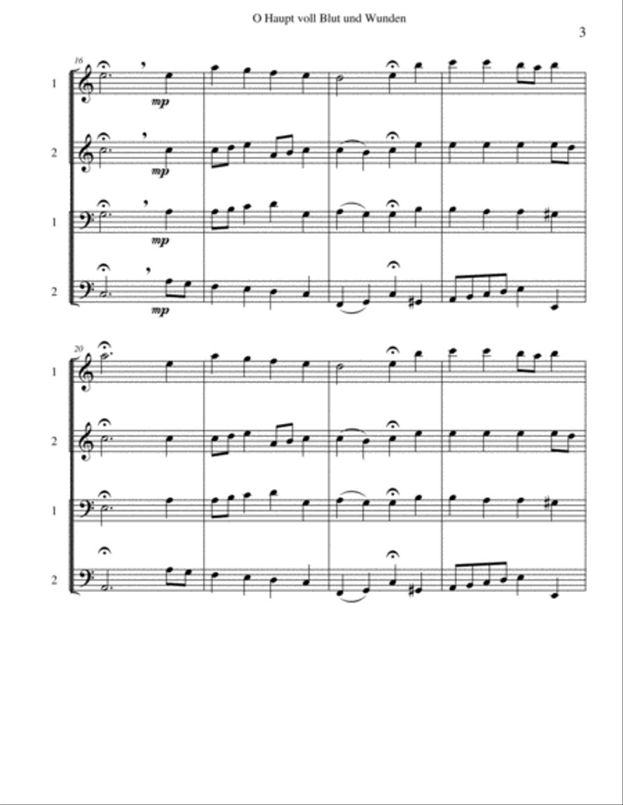 O Haupt Voll Blut Und Wunden Woodwind Quartet scores gallery preview page 3