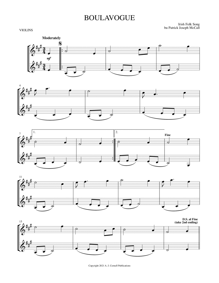 Boulavogue String Duet scores gallery preview page 1