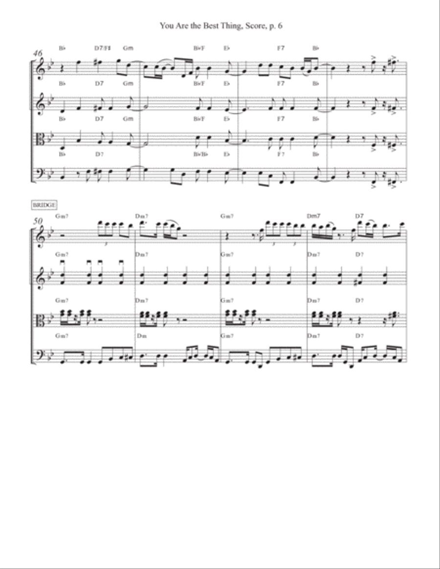 You Are The Best Thing String Quartet scores gallery preview page 6