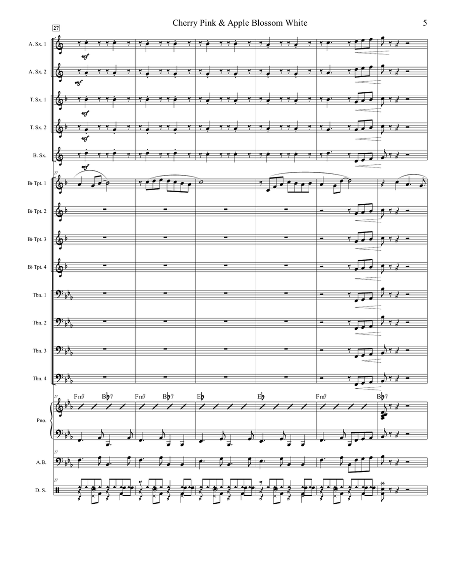 Cherry Pink And Apple Blossom White Jazz Ensemble scores gallery preview page 5