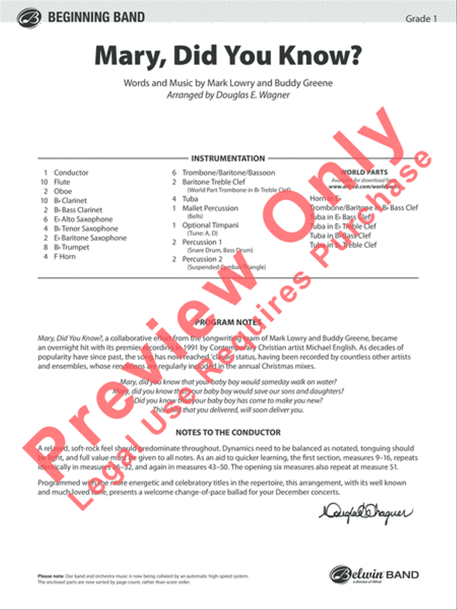Mary, Did You Know? Concert Band scores gallery preview page 2