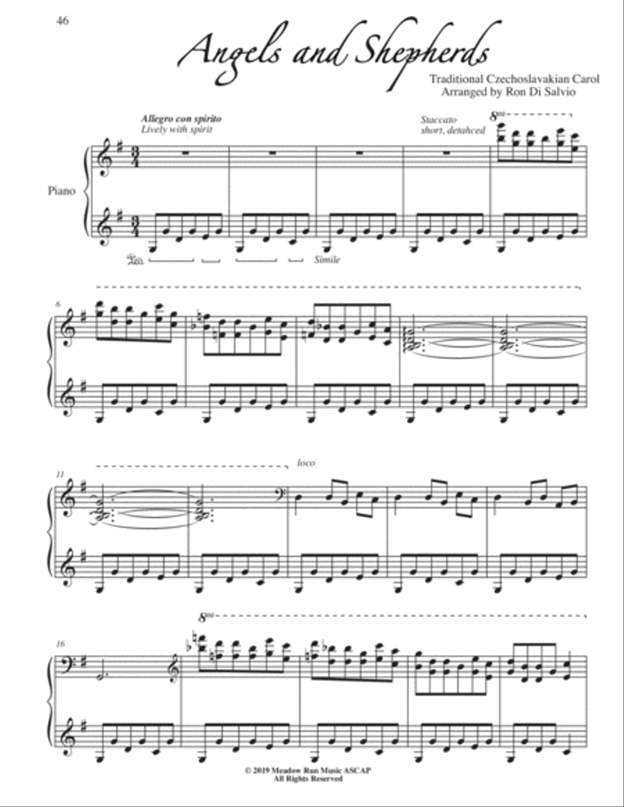 Angels and Shepherds - Czechoslovakian Carol Piano Solo scores gallery preview page 1