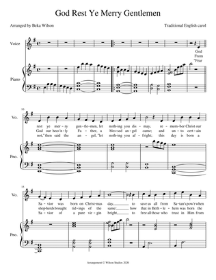 God Rest Ye Merry Gentlemen--vocal solo (treble clef)