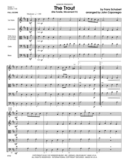 Trout, The (Die Forelle, Movement IV) - Full Score