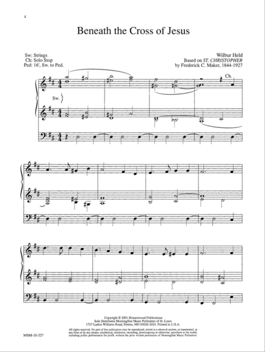 Beneath the Cross of Jesus Organ scores gallery preview page 1