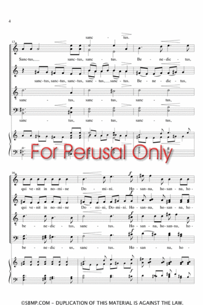 Sanctus, Benedictus from Missa Brevis in Honorem Beata Maria Virginis - SATB Octavo