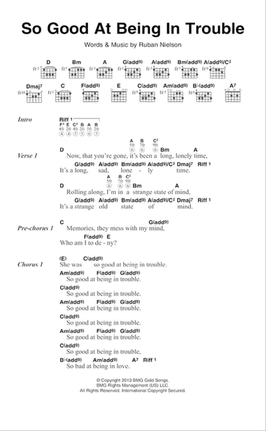 So Good At Being In Trouble Guitar scores gallery preview page 1