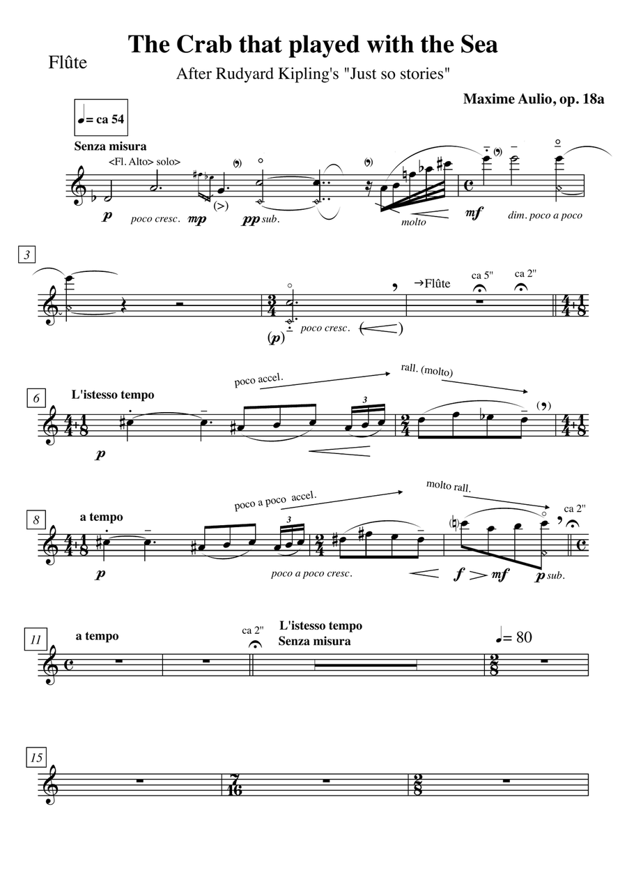 Just so Pieces - The Crab that Played with the Sea, Op.18a - set of parts Large Ensemble scores gallery preview page 3