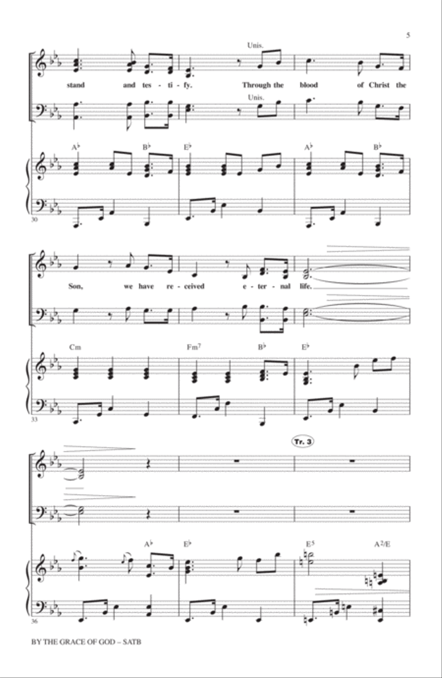 By The Grace Of God 4-Part scores gallery preview page 4