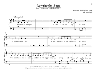 Book cover for Rewrite The Stars (from The Greatest Showman)