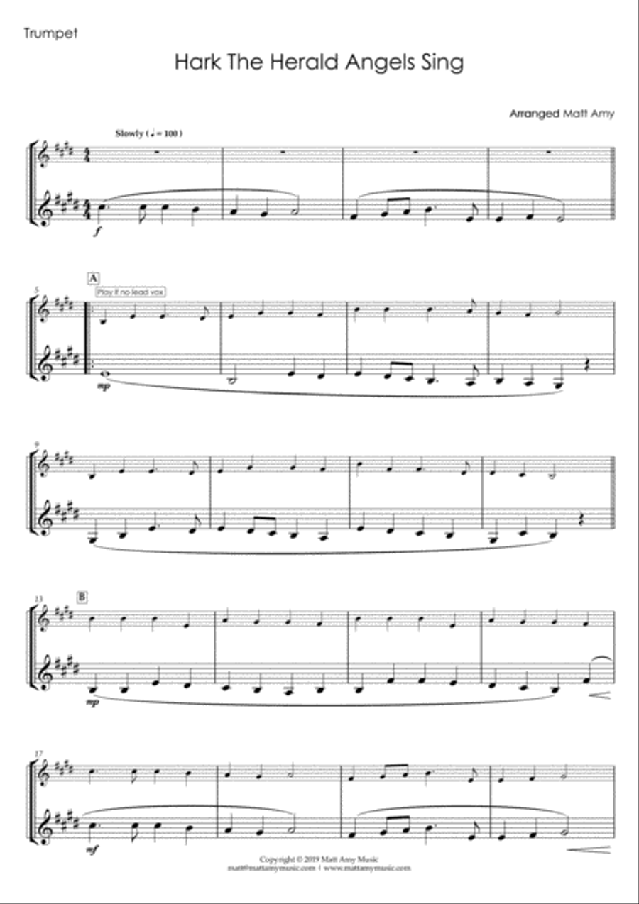 Hark The Herald Angels Sing (3 horns, rhythm section, optional vocal) Jazz Ensemble scores gallery preview page 5