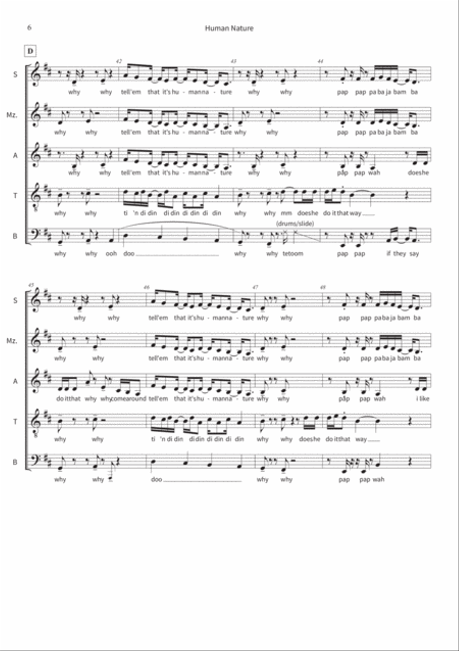 Human Nature A Cappella scores gallery preview page 6