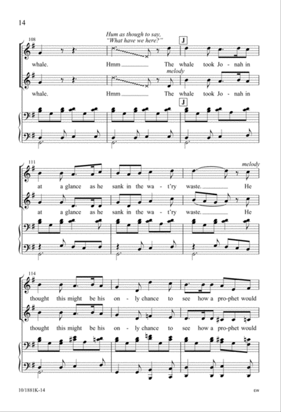 Five-Minute Musicals: Jonah and the Whale Unison Choir scores gallery preview page 14