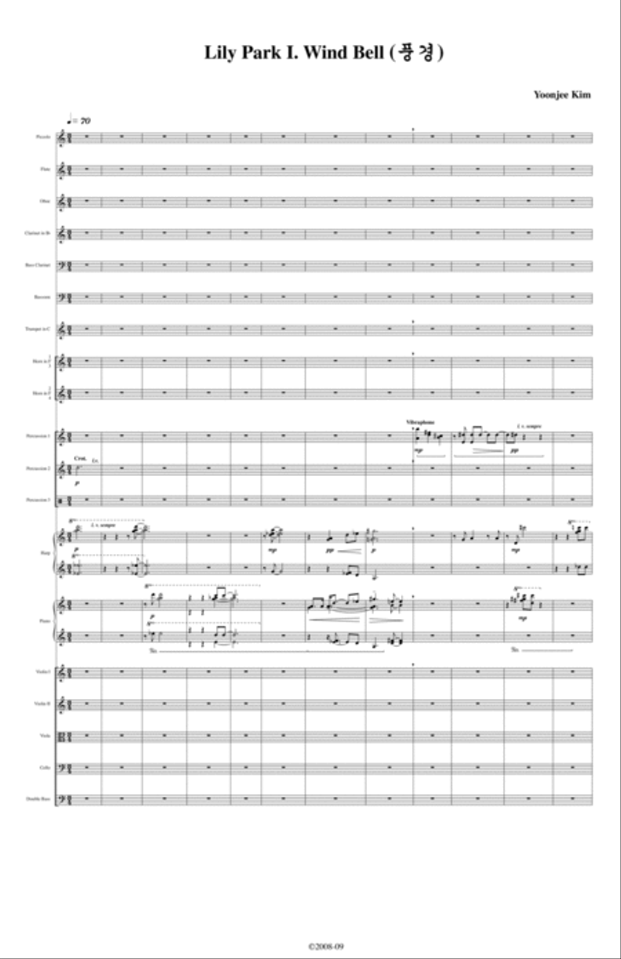 Lily Park - I. Wind Bell Full Orchestra scores gallery preview page 1