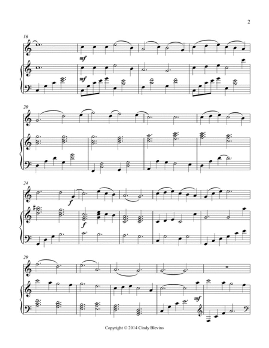 O Mio Babbino Caro, for Piano and Violin Violin Solo scores gallery preview page 3