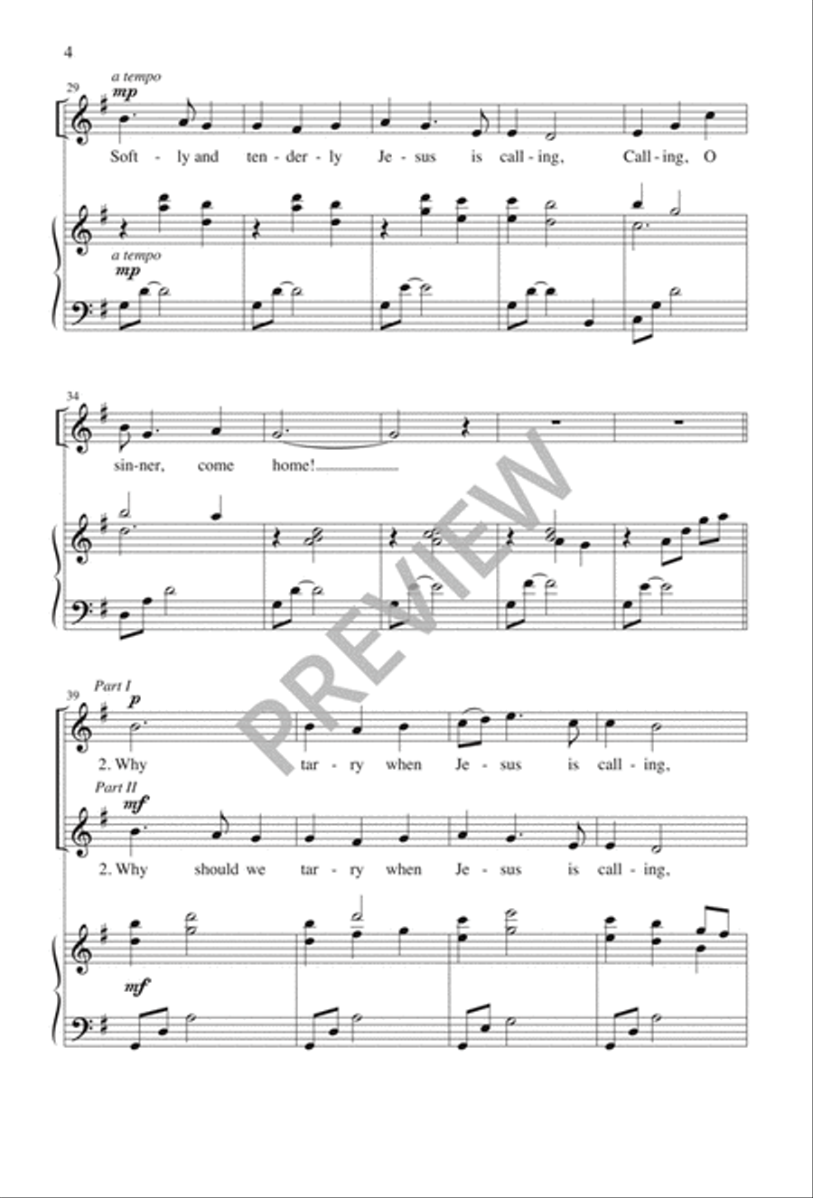 Softly and Tenderly 2-Part scores gallery preview page 4