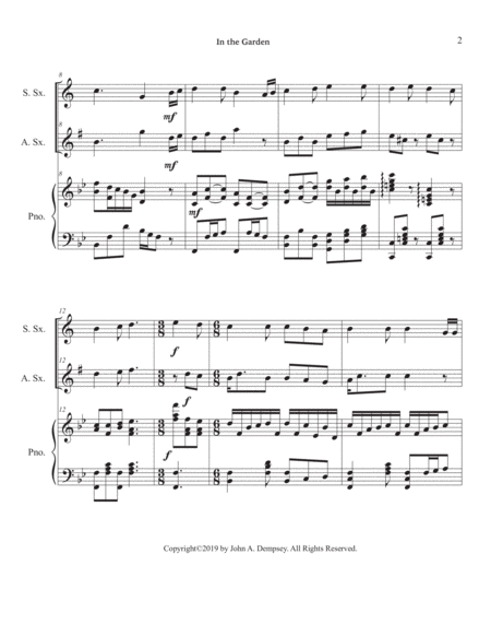 In the Garden (Trio for Soprano Sax, Alto Sax and Piano) image number null