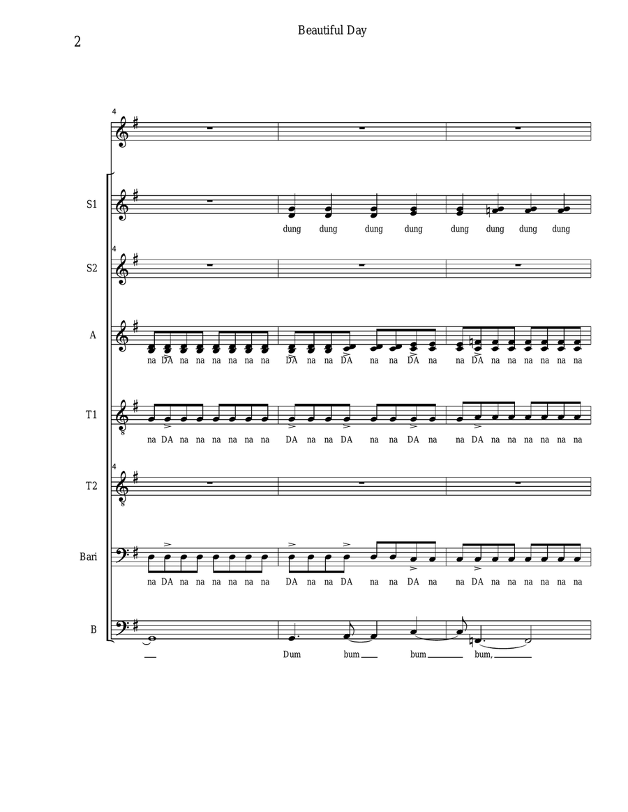 Beautiful Day Divisi scores gallery preview page 2