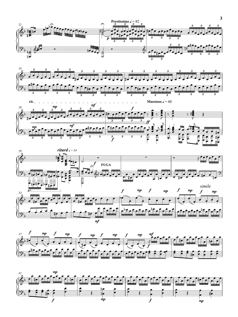 Toccata and Fugue in D Minor (BWV 565) - For Piano Solo (NEW and CLEAN edition) Piano Solo scores gallery preview page 4