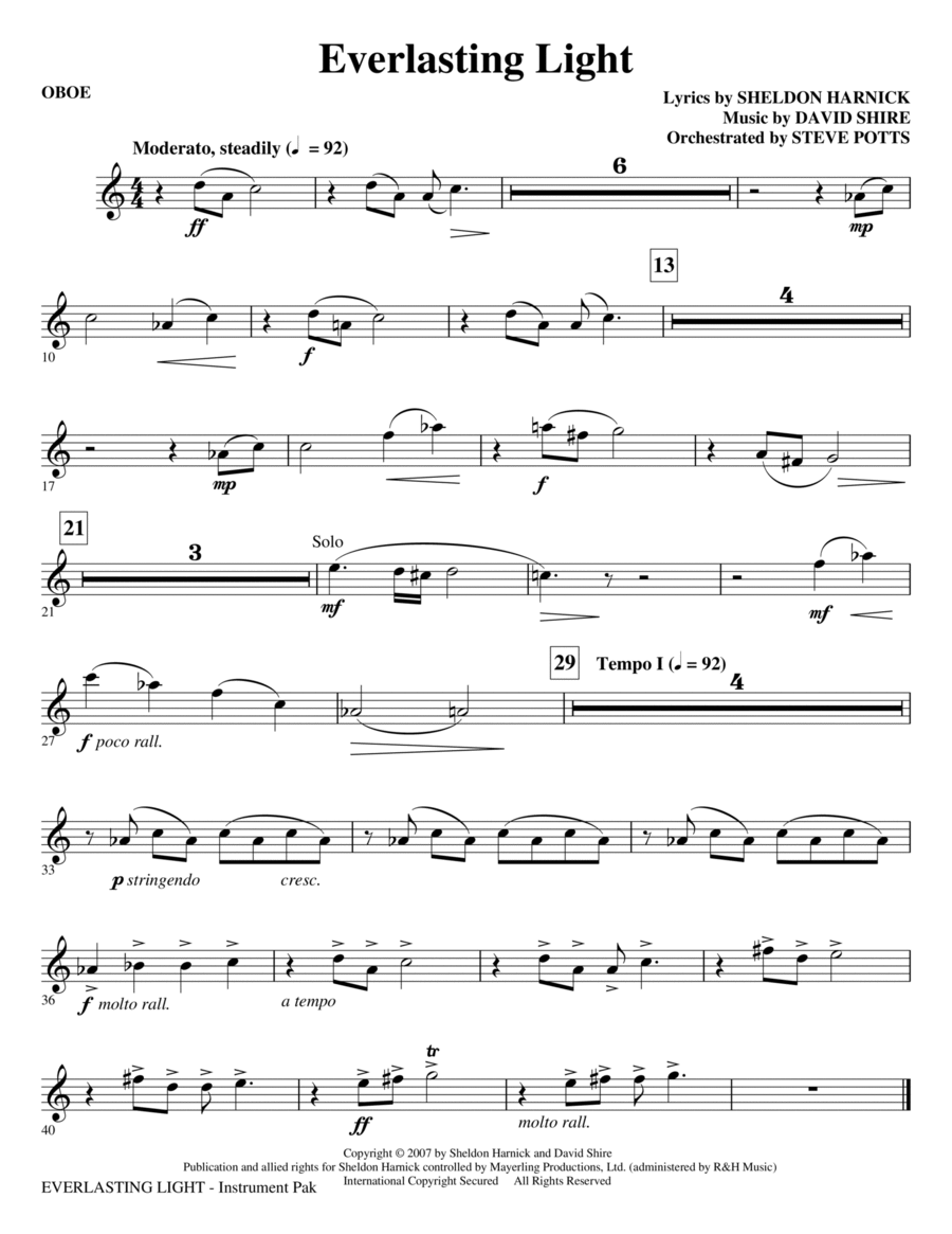Everlasting Light - Oboe Choir scores gallery preview page 1