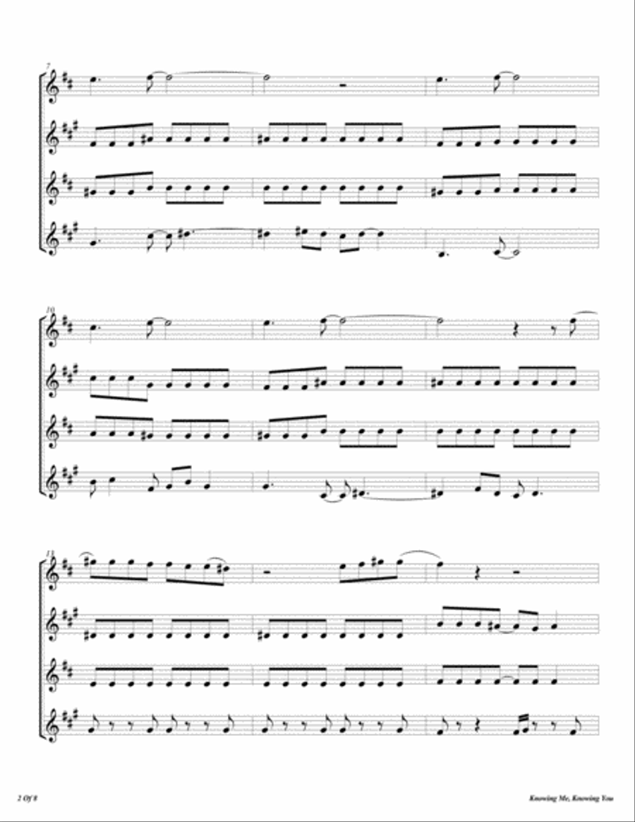 Knowing Me, Knowing You Woodwind Quartet scores gallery preview page 3