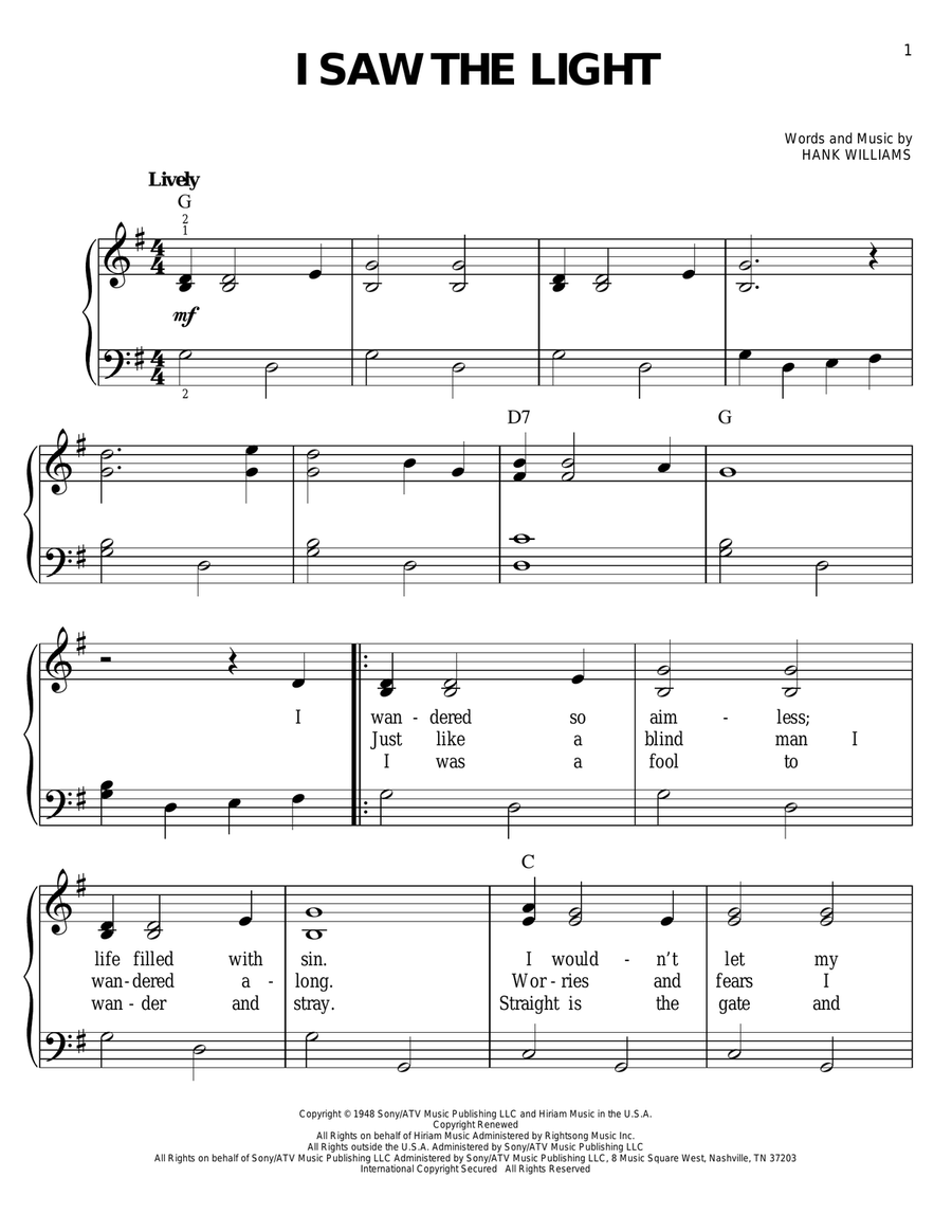 I Saw The Light Voice scores gallery preview page 1