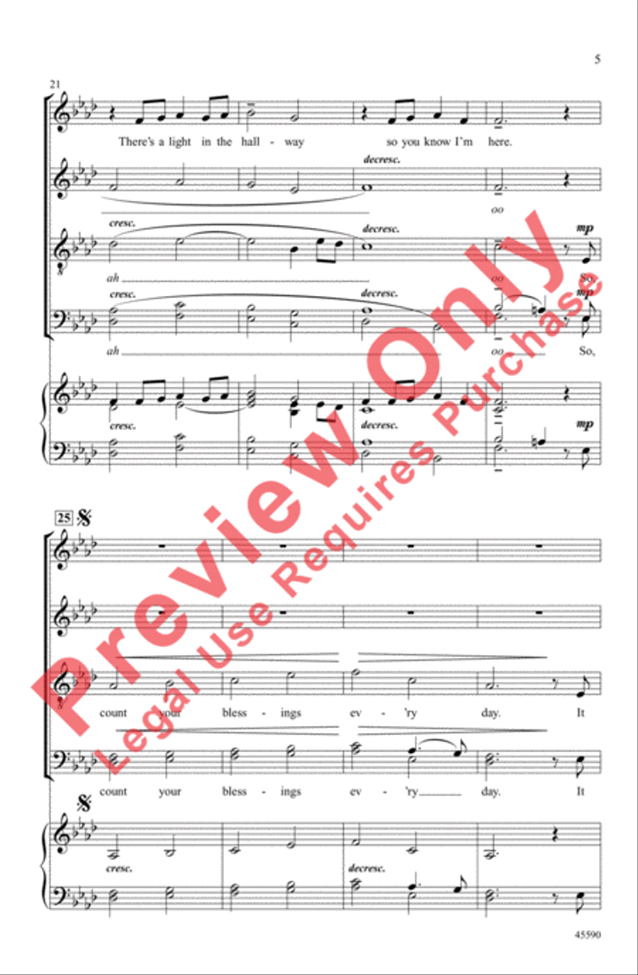 Light in the Hallway 4-Part scores gallery preview page 5