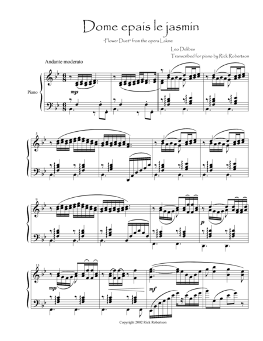 Dome epais le jasmin (Flower Duet) from 